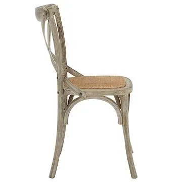 Modway Gear Rustic Farmhouse Dining Chair in Gray
