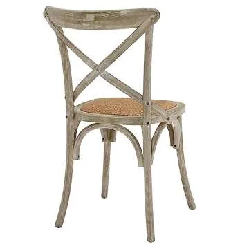 Modway Gear Rustic Farmhouse Dining Chair in Gray