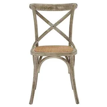 Modway Gear Rustic Farmhouse Dining Chair in Gray