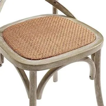 Modway Gear Rustic Farmhouse Dining Chair in Gray