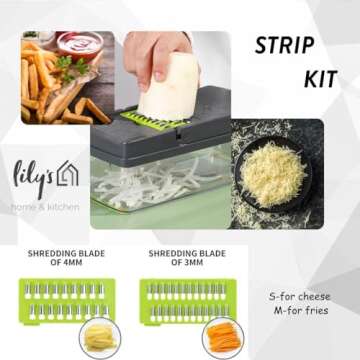 Lily's Home & Kitchen 16 Pcs Vegetable Chopper for Efficient Cooking