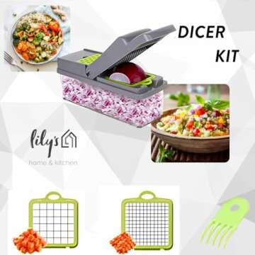 Lily's Home & Kitchen 16 Pcs Vegetable Chopper for Efficient Cooking
