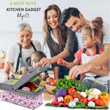 Lily's Home & Kitchen 16 Pcs Vegetable Chopper for Efficient Cooking