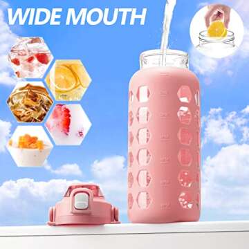 Shop MUKOKO 64oz Glass Water Bottle with Straw