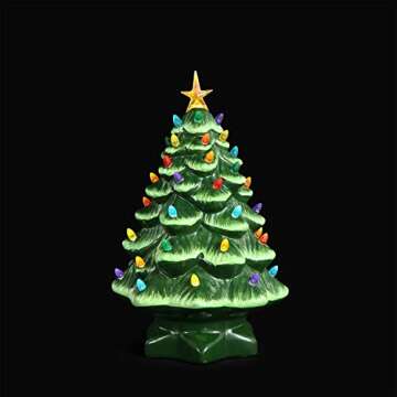 Mr. Christmas Nostalgic Ceramic Christmas Tree 14 Inches Green