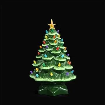 Mr. Christmas Nostalgic Ceramic Christmas Tree 14 Inches Green