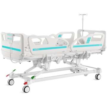 DARGASH MEDICAL Hospital Bed 5 Functions Electric ICU Bed Elite Edition with Mattress & IV Pole (GY900)