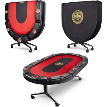 Triton Premium Poker Table for 10 Players - Foldable and Long-Lasting Poker Table, Luxurious Vegas S...
