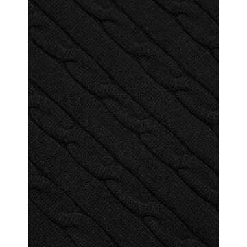 COOFANDY Men's Quarter-Zip Sweater Slim Fit Casual Knitted Turtleneck Pullover Mock Neck Polo Sweater Black