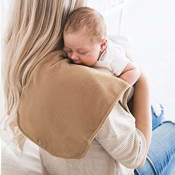 Konssy Baby Burp Cloths Set - 6 Pack Cotton for Newborns