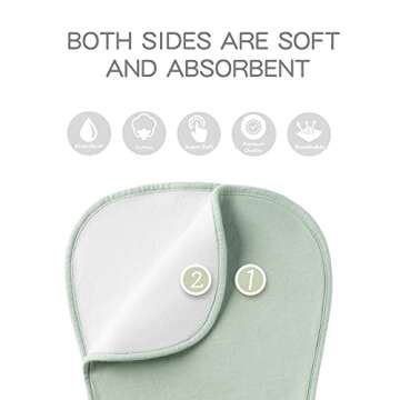 Konssy Baby Burp Cloths Set - 6 Pack Cotton for Newborns