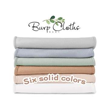 Konssy Baby Burp Cloths Set - 6 Pack Cotton for Newborns