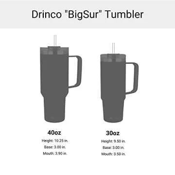 Drinco 40oz Insulated Tumbler with Handle and Straw