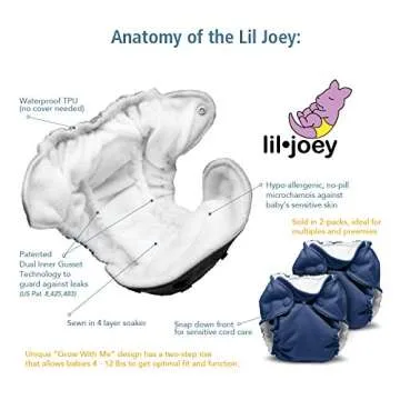Lil Joey All in One Cloth Diaper, Nautical