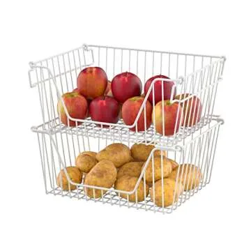 Stackable Wire Baskets for Pantry & Kitchen Organization