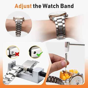 Kingsdun Watch Repair Kit, Professional Watch Battery Replacement Tool Watchband Link & Back Remover Spring Bar Tool Kit with Carrying Case & Instruction Manual