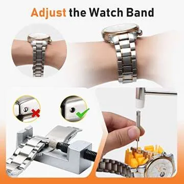 Kingsdun Watch Repair Kit, Professional Watch Battery Replacement Tool Watchband Link & Back Remover Spring Bar Tool Kit with Carrying Case & Instruction Manual