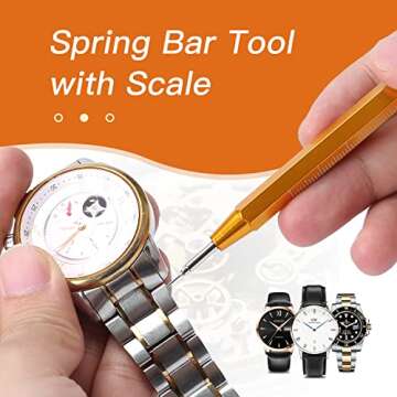 Kingsdun Watch Repair Kit, Professional Watch Battery Replacement Tool Watchband Link & Back Remover Spring Bar Tool Kit with Carrying Case & Instruction Manual
