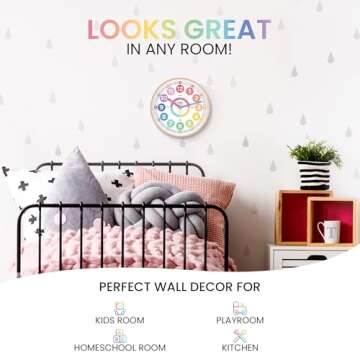 Oyster&Pop Pastel Learning Clock - Silent Teaching Clock for Kids