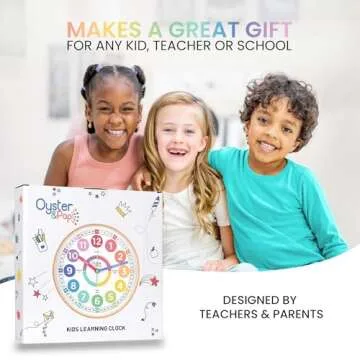Oyster&Pop Pastel Learning Clock - Silent Teaching Clock for Kids