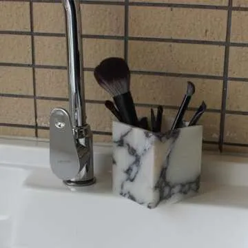 Calacatta Viola Marble Toothbrush Holder - Elegant Organizer