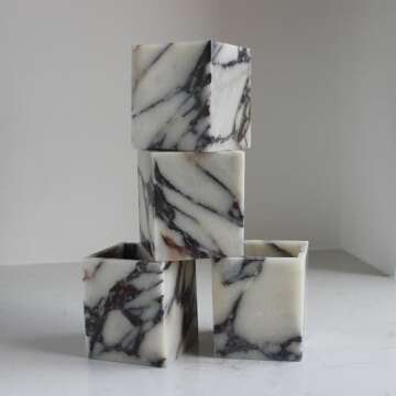 Calacatta Viola Marble Toothbrush Holder - Elegant Organizer