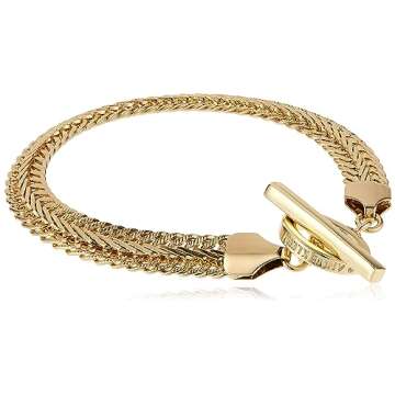 Anne Klein Classics Goldtone Flat Chain Flex Bracelet, One Size