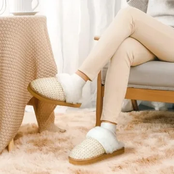 Stylish PIZZ ANNU Women's Platform Knit Slippers