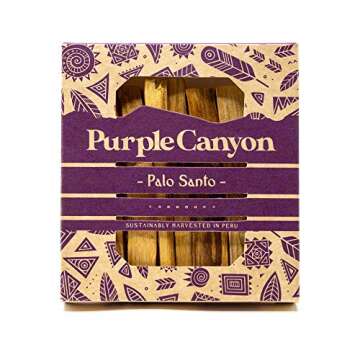 Purple Canyon Palo Santo Incense Sticks - Sustainably Harvested Natural Incense for Cleansing and Me...