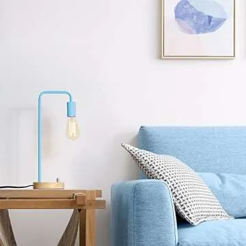Stylish Light Blue Bedside Lamp for Any Room