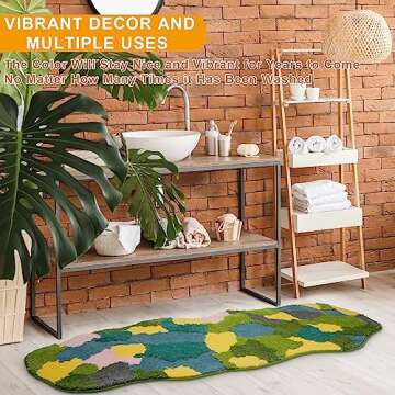 MiXXAR Bathroom Runner Rugs 24 x 60 Non Slip,Water Absorbing Bath Mat, Bathroom Mat Quick Dry, Plush Shaggy Moss Rug, Machine Wash Bath Carpet Runner for Bathroom Floor/Bedside/Hallway