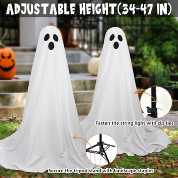 DAZONGE 2 Packs Spooky Halloween Ghost Decor for Your Yard