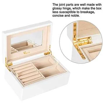 Voova Wooden Jewelry Box Organizer for Women & Teens