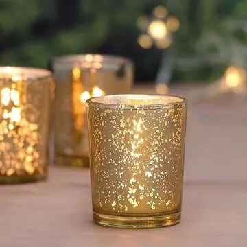 DARJEN Gold Votive Candle Holders for All Celebrations