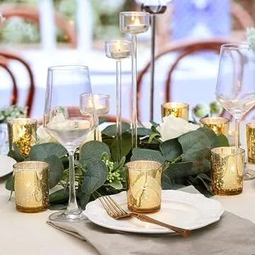 DARJEN Gold Votive Candle Holders for All Celebrations