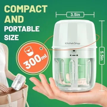 KitchekShop Electric Garlic Chopper Efficient Portable Processor