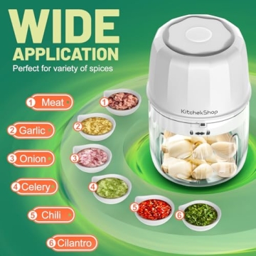 KitchekShop Electric Garlic Chopper Efficient Portable Processor