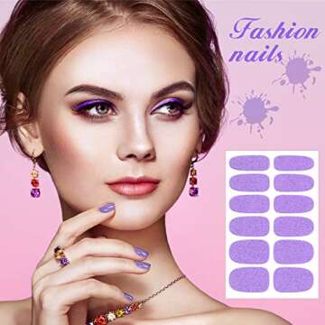 Maitys 16 Sheets Glitter Nail Wraps Nail Polish Strips Self-Adhesive Shine Solid Color Nail Full Wrap Stickers with 2 Pieces Nail File for Women DIY Manicure Tips(Bright Color)