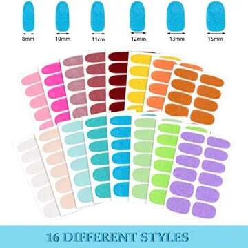 Maitys Glitter Nail Wraps - 16 Sheets of Beauty