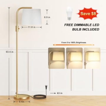 Ambimall Dimmable Floor Lamp for Modern Living Spaces