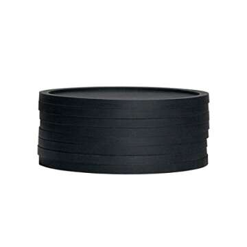 Attican Premium Drink Coaster Set of 8, Non-Slip, Non-Stick, Heat Resistant Silicone Cup Coaster for Tabletop Protection, Perfect for Bar and Home Use, Black