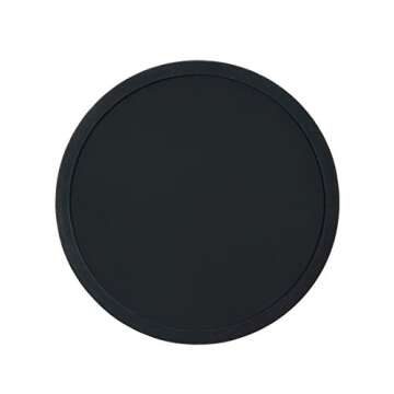 Attican Premium Drink Coaster Set of 8, Non-Slip, Non-Stick, Heat Resistant Silicone Cup Coaster for Tabletop Protection, Perfect for Bar and Home Use, Black