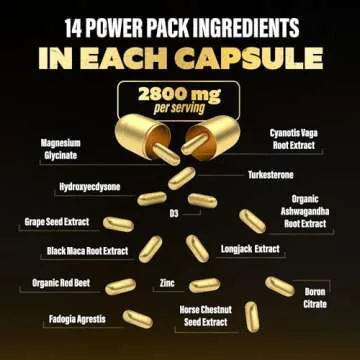 Testosterone Support for Men - Male Enhancing Supplements & Vitality Pills | Testosterone Supplement for Men w/ Turkesterone, Tongkat Ali & Fadogia Agrestis | Boost Muscle Growth, Stamina & Recovery