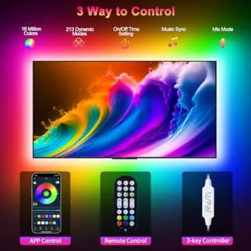 Daymeet TV Led Lights, 13.1ft Led Lights for TV for 45-60 inch TV Behind, RGB Music Sync TV Led Backlight, Led TV Light with Remote APP Control, Bluetooth USB Powered Led Lights for Christmas Decor