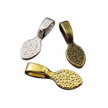 120PCS Mixed Tibetan Silver Bronze Gold Glue on Bail Tag for Jewelry Making Crafting 15X5MM