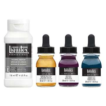Liquitex Professional Acrylic Ink, 1-oz (30ml), Pouring Technique, Deep Colors, Set of 4