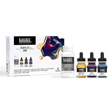 Liquitex Professional Acrylic Ink, 1-oz (30ml), Pouring Technique, Deep Colors, Set of 4