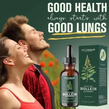 Betterbrand BetterLungs Mullein Leaf Extract - Support Lung Cleanse & Respiratory Function for Healthy Breathing - Natural Supplement, Tincture Drops | Non-GMO, Vegetarian | 1 Month Supply