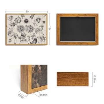 Roslynity Framed Canvas Wall Art Vintage Print Cheers Friends Clinking Cute Minimalist Mid Century M...