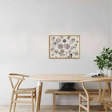 Roslynity Framed Canvas Wall Art Vintage Print Cheers Friends Clinking Cute Minimalist Mid Century Modern Abstract Retro Artwork for Home Living Room Kitchen Dining Bar Wall Decor (12"x16")